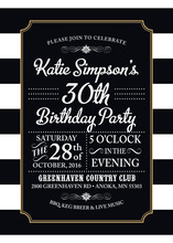 Traditional Black Border White Square Invitations