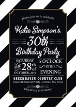 Traditional Black Border White Square Invitations