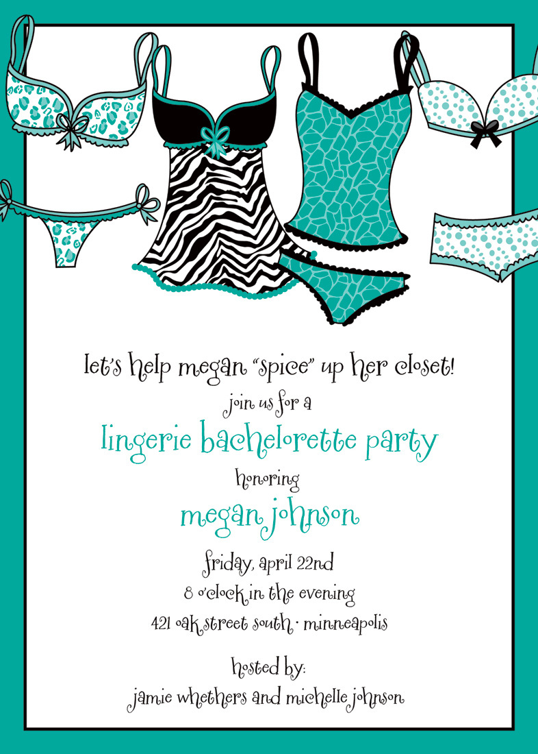Lingerie shop party invitations
