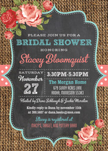 Floral Elegance Black Invitations