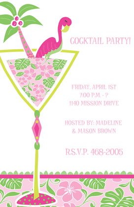 Pink Flamingo Cocktail Invitations