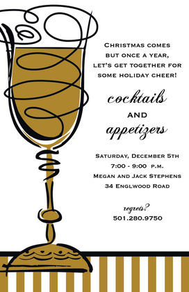 Champagne Cheers Anniversary Cocktail Invitations