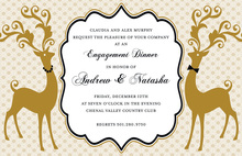 Ritzy Reindeer Classy Gold Invitations