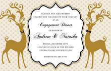 Silhouette Deer Gala Damask Invitation