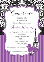 Paris Poodle Frame Invitations