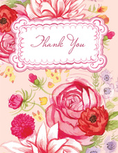 Pink Watercolor Bouquet Thank You Cards