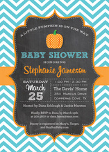 Little Pumpkin Orange Stripes Invitation