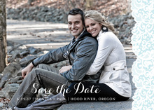 Blue Lace Save the Date Photo Card