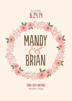 Floral Wreath Wedding Suite Invitation