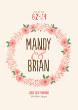 Floral Wreath Save the Date Cards
