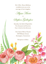 Bordering Pink Rose Wall Invitation