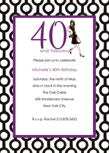 40th Birthday Truly Fabulous Invitation