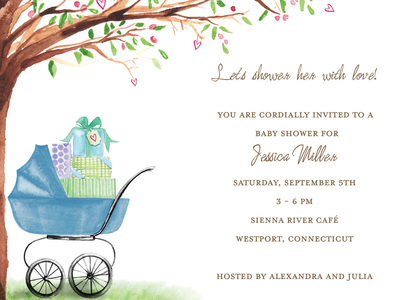 Beautiful Bassinet Girl Invitation