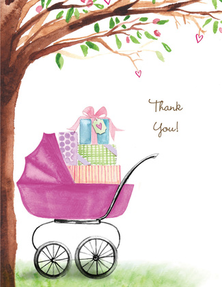 Beautiful Bassinet Boy Thank You Cards