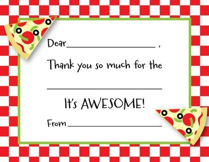 Traditional Pizza Party Oilcloth Banner Invitations