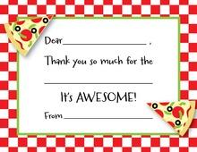 Pizza Party Kids Fill-In Thank You Cards