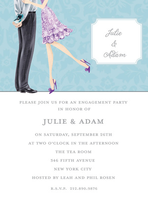 Curved Art Party Pink Invitations