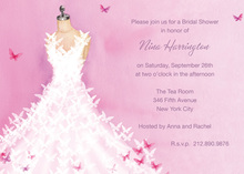 Fluttering Butterfly Dress Bridal Shower Invitations