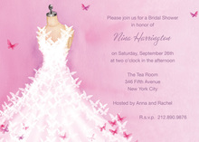 Coral Watercolor Wash Bridal Shower Invitations