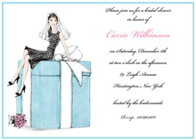 Bride on Present Box Bridal Shower Invitations