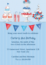 Candy Buffet Blue Invitation