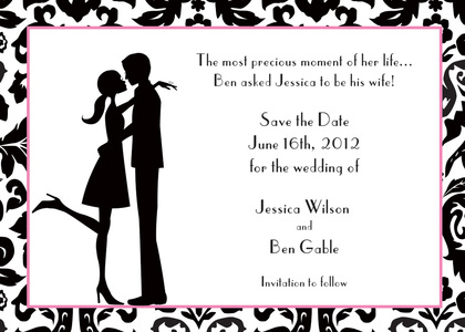 Vivid Black Flower Grows Save The Date Cards