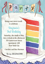 Colorful Party Cake Invitation