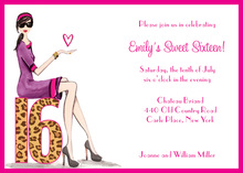 Pink Wild Dots Sweet 16 Invitations