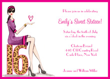 Pink Electric Rock Guitar Invitations