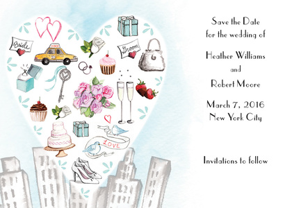 City Love Style Grey Invitation