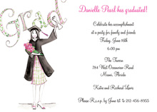 Grad Text Diploma Girl Invitation