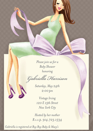Expecting a Big Gift Neutral Blonde Invitation