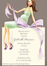 Expecting a Big Gift Neutral Brunette Invitation