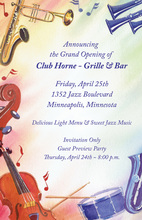 Colorful Music Instruments Invitation