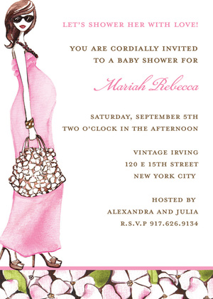 Fashionable Mom Pink Blonde Invitations