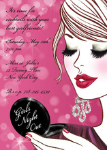 Hot Pink Bachlorette Brunette Invitation