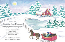 Horse Drawn Sleigh Ride Scene Invitations