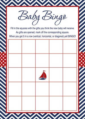 Navy Chevron Nautical Baby Wishes