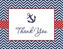 Navy Chevron Anchor Thank You Cards