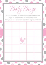Pink Gray Polka Dot Baby Bingo