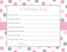 Pink Gray Polka Dot Baby Wishes