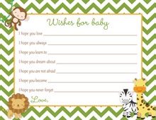 Green Chevron Safari Animals Baby Wishes