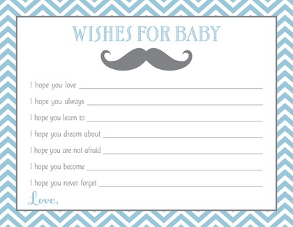 Little Mustache Blue Chevrons Advice Cards