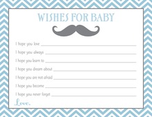 Little Mustache Blue Chevrons Baby Wishes