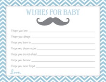 Boho Blue Tribal Patterns Baby Wish Cards