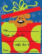 Puppy Gift Holiday Kids Fill-In Thank You Cards
