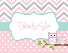 Pink Aqua Owl Note