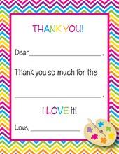 Bright Chevrons Painting Fill-In Thank You Cards