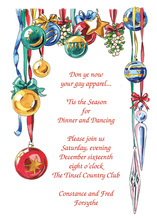 Bright Ornament Display Holiday Invitations