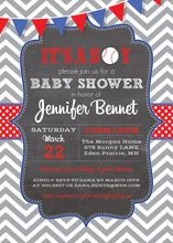 Grey Chevrons Turquoise Polka Dots Invitation